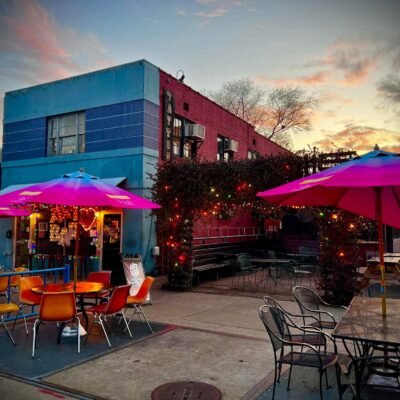 Outside Art Bar at night