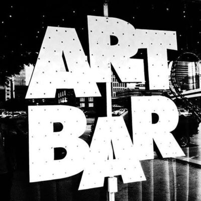 Art Bar sign in black and white